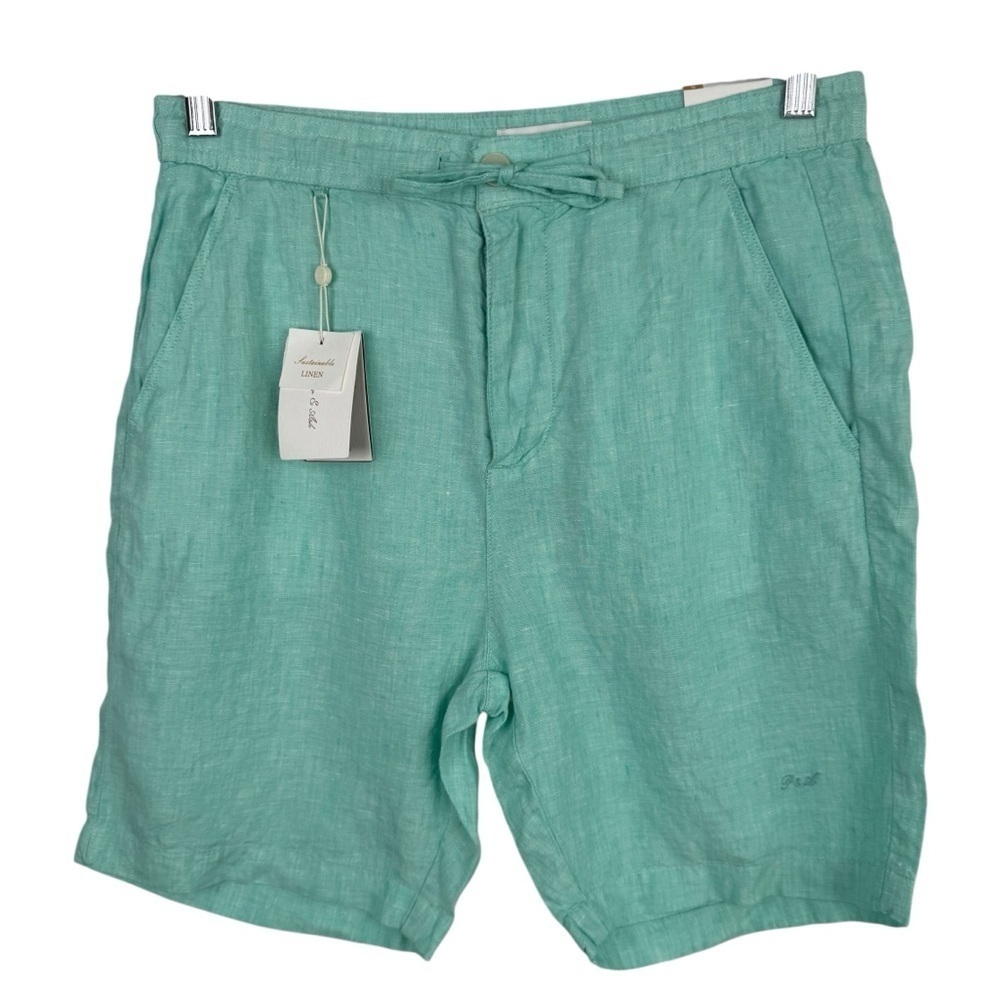 NWT Porter & Ash Linen Shorts, Aqua, Size S
